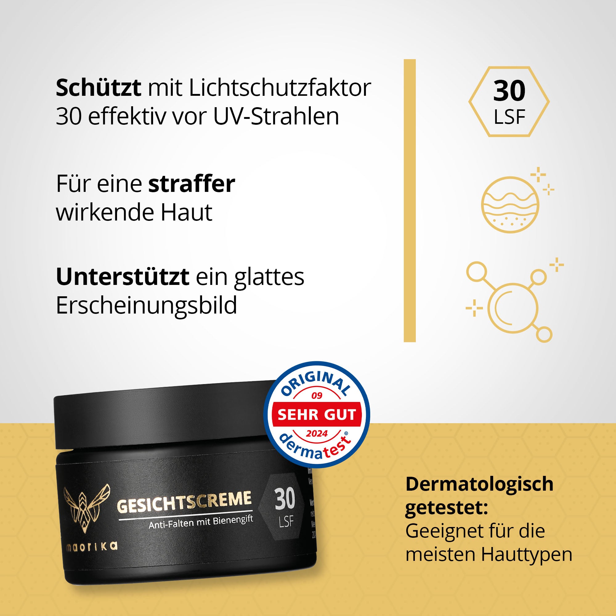 Anti-Falten Creme mit Bienengift LSF30