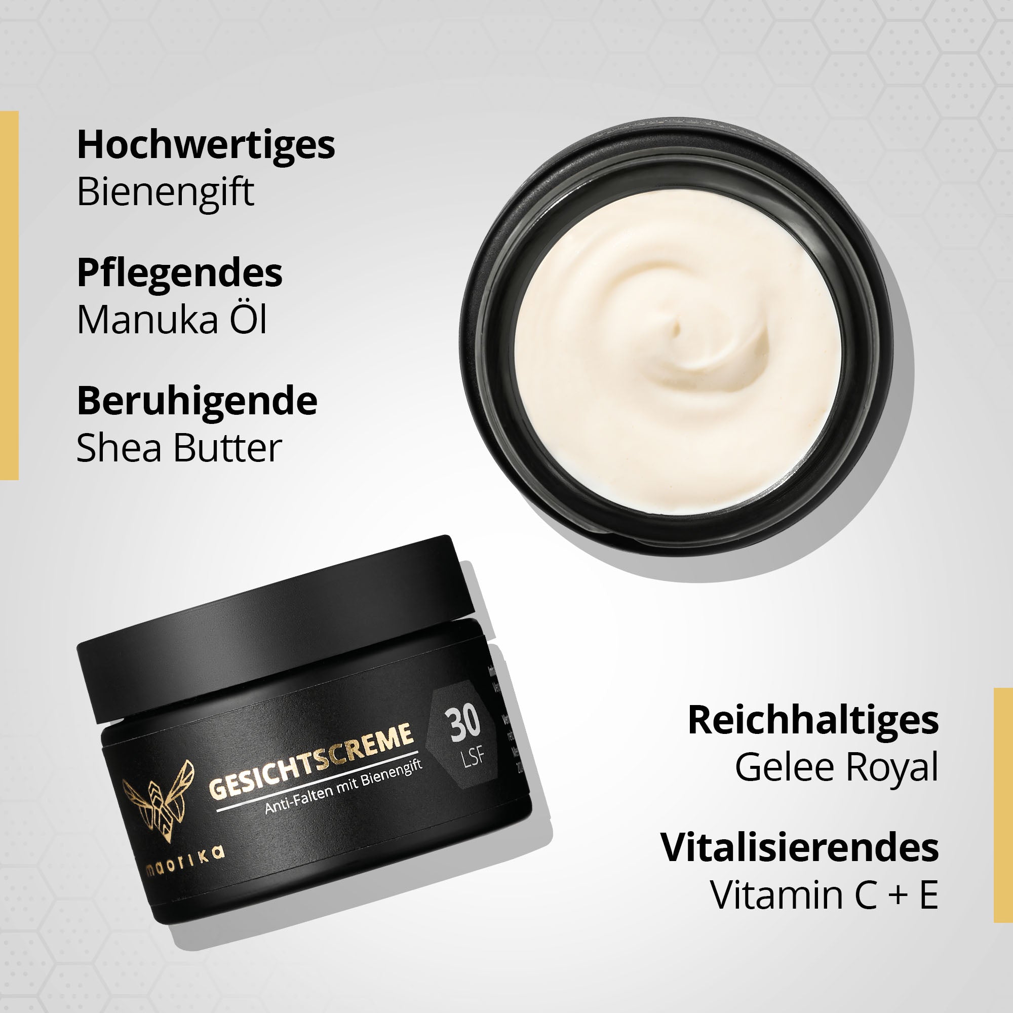 Anti-Falten Creme mit Bienengift LSF30