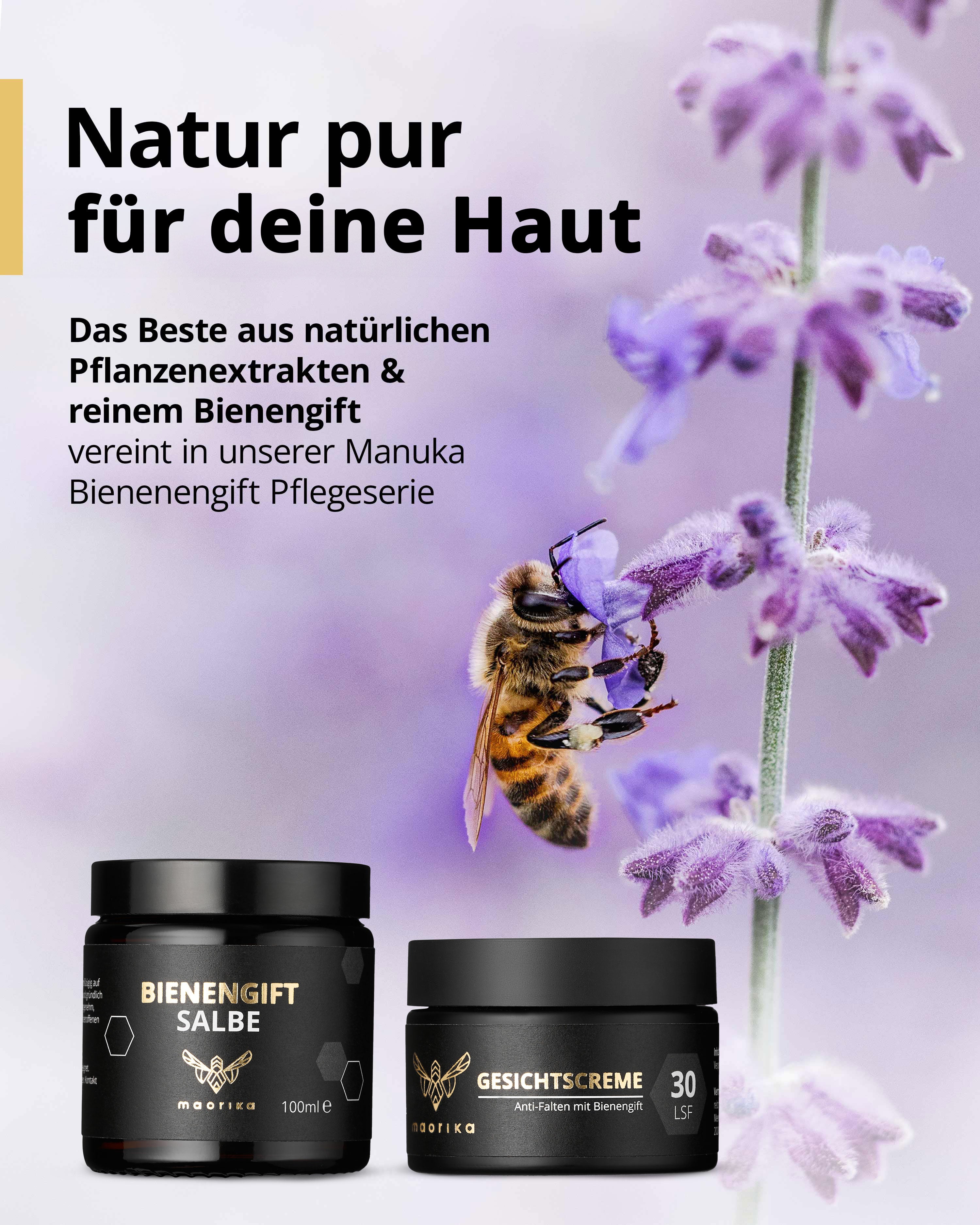 Bienengiftsalbe mit Manuka-Öl und Geschenken
