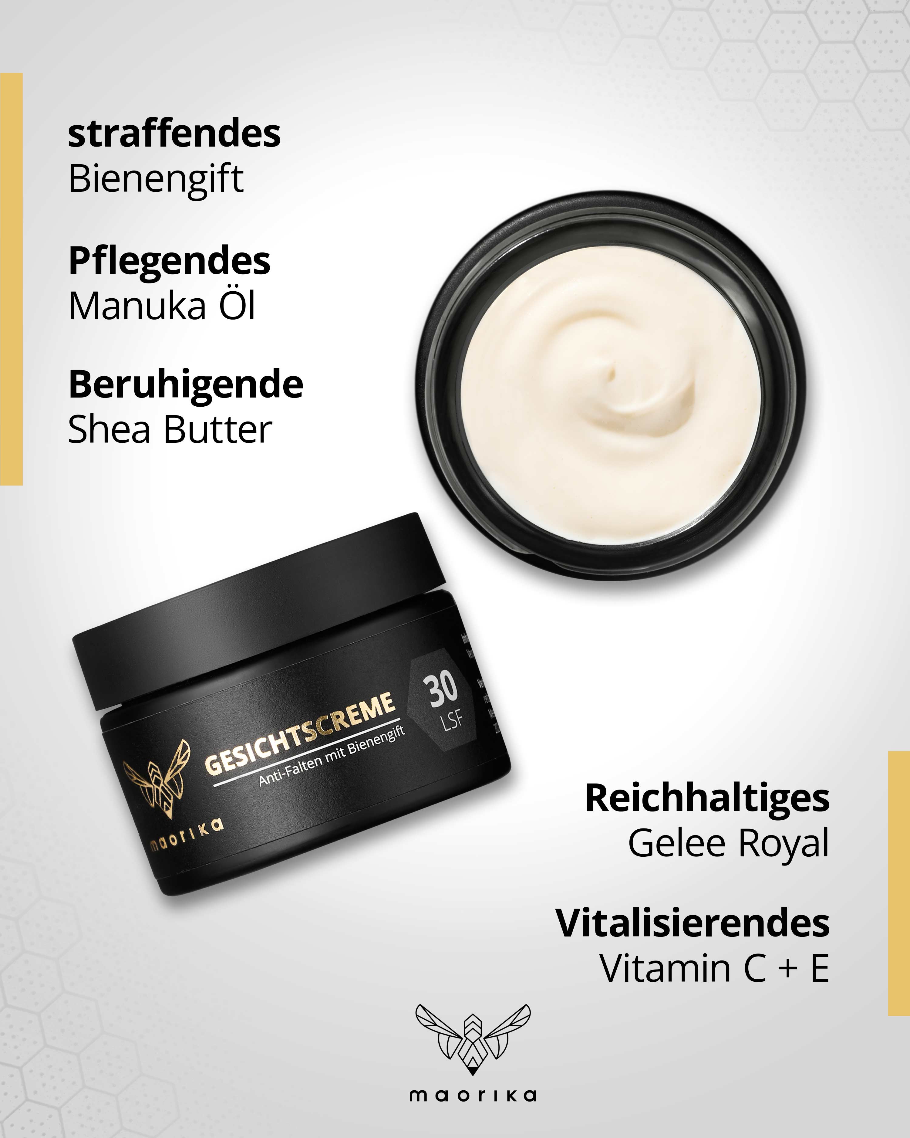 Anti-Falten Creme mit Bienengift LSF30