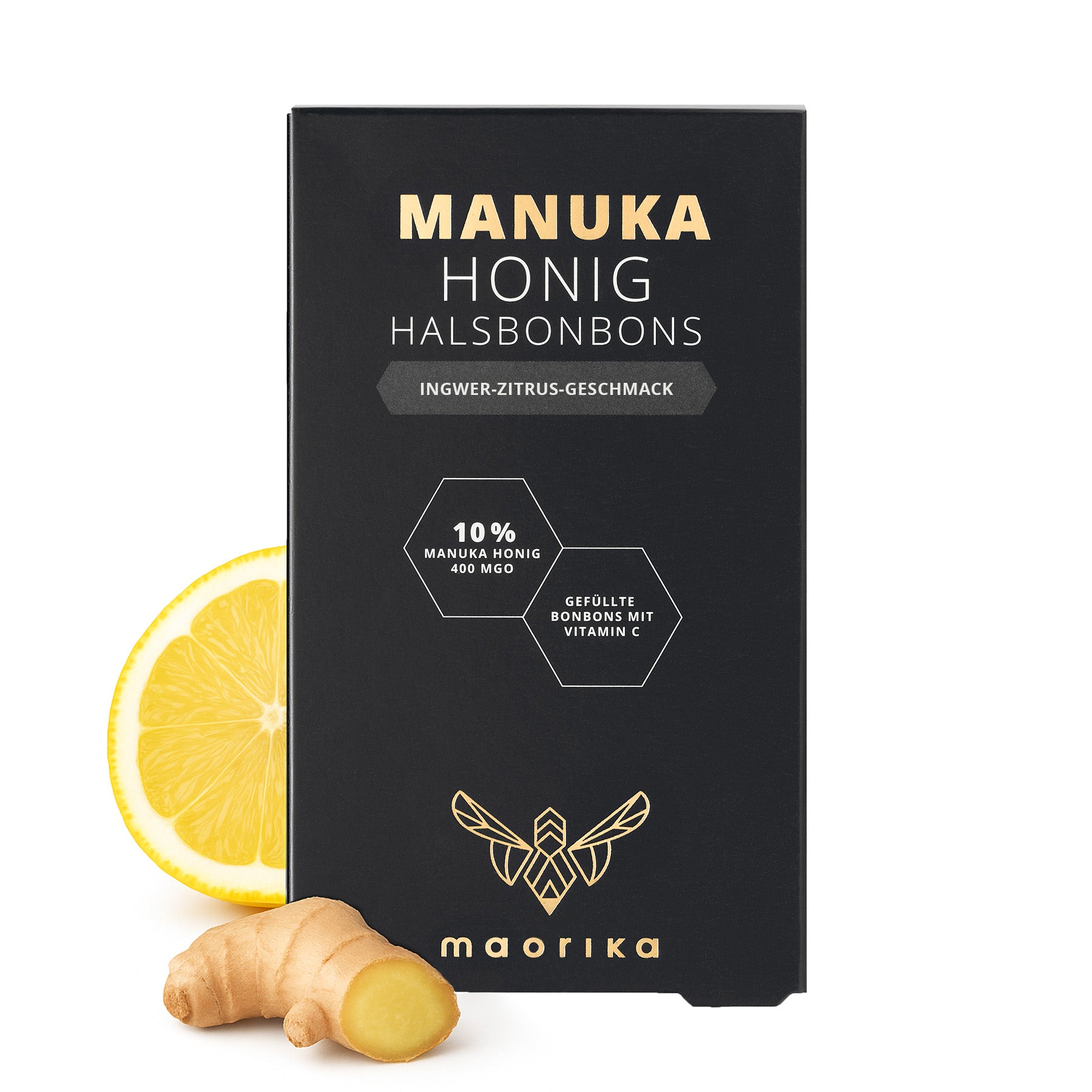 Bonbons pour la gorge Manuka - gingembre agrumes